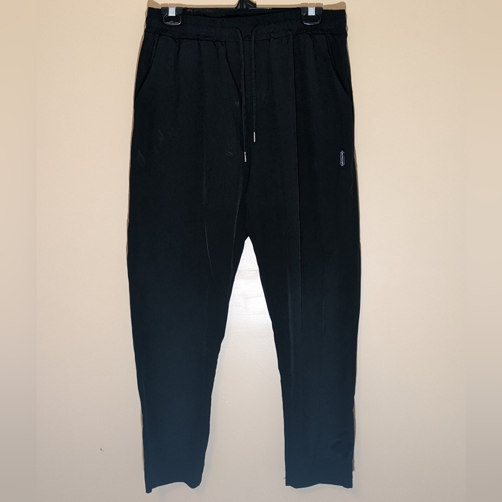 Eorcpaen Mino| Black Track Pants Polyester With Two Side Pockets Stretch Waist